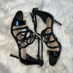 Antonio Melani Black Patent Leather Caged Strappy Heels Size 7 Photo 2