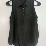 Equipment  100% Silk Black Sleeveless Button Down Tie Waist Blouse Size XS Photo 0
