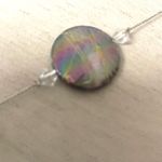 Silver tone abalone disc necklace Photo 3