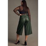 Anthropologie  NWT Green Faux Leather Cullotes Size 10 Photo 1