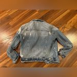 ZARA Distressed Denim Blue Jean Jacket medium Photo 2