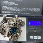 Vintage Kachina Mask Faux Turquoise Southwestern Style Squash Blossom Necklace Photo 5