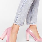 Nasty Gal Clear Pink Almond Block Court Heels Photo 0