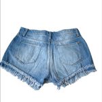 Vestique shorts women's M frayed hem high rise light wash blue denim Photo 1