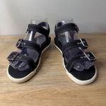 Marc by Marc Jacobs Sandals Navy Canvas Buckle Platform Women Size 5.5 35.5 Photo 3