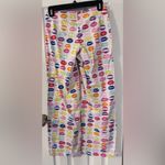 Multicolor Lip Print Cotton Pajama Pants Pink Size XS Photo 2