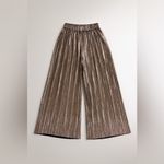 ZARA  Metallic Gold Wide-Leg Pants Photo 1