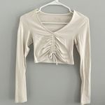 Aerie Offline White Scrunch Long Sleeve Top Photo 0