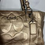 Coach  gold zip top shoulder bag 12” x 9” x‎ 4” Photo 1