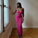 House Of CB  'Aiza' Raspberry Lace Trimmed Maxi‎ Dress NWOT size XS Photo 2