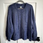Aerie  Women's XL Flurry Crewneck Sweater Blue Plush Fuzzy Pullover Winter New Photo 0