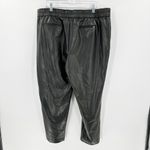Anne Klein Black Elastic Waist Faux Leather Casual Pull-On Ankle Pants Size XL Photo 1