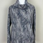 Clara Sun Woo Sweater Womens Small Gray Blue Python Knit Cowl Neck Drop Shoulder Photo 0