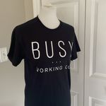 Gildan Super Cute Black “Busy Working Out “ Short Sleeve T Shirt Photo 1