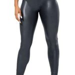 Hot Kiss  Women’s Maternity Black Faux PU Leather Leggings Skinny Size Large NWT Photo 1