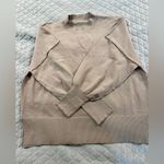 Women's Tan Lounge Set. Wide leg drawstring pants and mock neck top Size M Photo 1