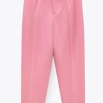 ZARA PANTS W/ FABRIC-COVERED BELT High-waist PINK new Photo 5