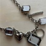 Baby Phat Silver Charm Necklace with Heart and Rectangles Photo 2