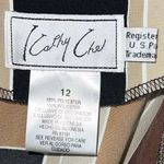 Kathy Che Vintage Polyester Earthtone Geometric Print‎ Blouse Black Size 12 Photo 6