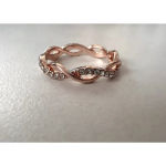 Boutique NEW 14k Rose Gold-Plated S925 Simulated Diamond Eternity Twist Ring, Size 7.5 Photo 11