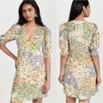 Rails  Roma Gardenia Floral Puff Sleeve Yellow Green Dress size XL V-neck Mini Photo 2