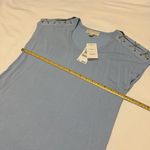 Michael Kors Blue Cap Sleeve T Shirt Top Gold Chain Shoulders Sz M Medium NWT Photo 10