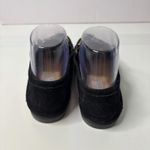 VTG Black Suede Loafers POODLE DOG CHARMS Womens 7 Designer Quirky Leather Shoes Photo 3