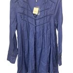 Free People NWT  Haddie Mini Dress Periwinkle X Small Cotton Boho Summer Embroid Photo 2