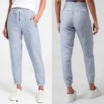 Athleta Cabo Linen Jogger Zipper Pocket Sz 2 Chambray Blue Photo 1