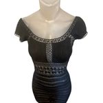 Vintage 90s Y2K HUGO BUSCATI Crochet Dress DARK COTTAGECORE Sheer Knit Fits Sz 0 Black Photo 1