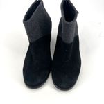 Toms ‎ Leila Wool Felt Ankle Booties Size 7.5 Boots Leather Suede Black & Gray Photo 2