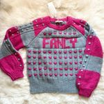 New! LOVESHACKFANCY Fancy Ellyn Pom Pom Crewneck Pullover Sweater Photo 8