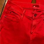 MOTHER The Rascal Cuff Premium Stretch‎ Denim Jeans in Rambutan Red Size 27 Photo 3