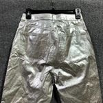 EXPRESS  Leather Pants Womens 6 Silver Metallic 5 Pockets Straight Leg Outdoor Photo 7