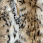 EXPRESS  Faux Fur Capelet Burgundy Satin Lining Brooch Enclosure Glam Evening New Photo 10