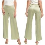 Vince NWT Satin Bias Green High Waisted Wide Leg Crinkle Texture Pants Large Photo 1