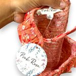 Pink Rose NWT Smocked Floral Peach coral Crop Top - Large Photo 2