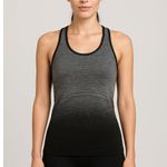 None Gray Ombre Seamless Racerback Tank Top Activewear One Size Photo 0