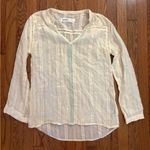 Carve Designs  Organic Cotton Cream Blouse with Light Blue Detail Photo 0
