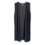 LuLaRoe  Womens Vest Sz S Joy Long Solid‎ Gray Grey Ribbed Duster Photo 3