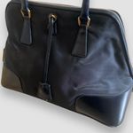 Prada Black Tessuto Nylon Vitello Leather Trim Top Handle Dome Bag Handbag EUC Photo 11
