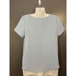 2 Saints Shirt Womens Small Light Blue Textured Short Sleeve High Low Top Casual Photo 3