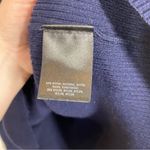 Anthropologie Moth by Navy Ribbed Knit Striped Sleeve Varsity Full Zip Up Jacket Photo 3