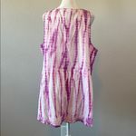 Lane Bryant Tie Dye Henley Tank Top Purple/White Size 20 NWT Photo 2