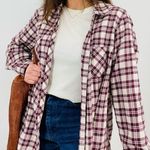 vintage blackberry granola girl slouchy plaid button down flannel shirt Size L Photo 0