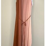 Theory NWT Halter Maxi Dress in Dip Dye Crepe Red Clay Size S Photo 4