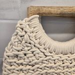 A New Day Beachy Boho Woven Ocean Blue Purse with Wooden Handles Photo 1