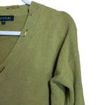 77 Sisters Sweater Womens Small Medium Green Distressed Pullover Sweatshirt Photo 2