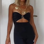 ZARA Barbie™ Mattel Long Jumpsuit Sz Medium in Black NEW Photo 0