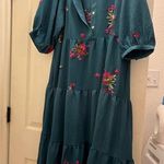 Womens fig and flower boutique teal floral dress Green Size L Photo 0